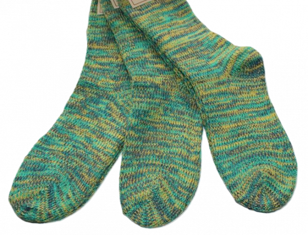 Alpaka Socken 3 Paar grün multicolore