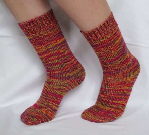 Alpaka Socken 1 Paar pink rot multicolore
