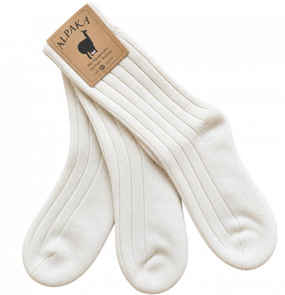 Alpaka Socken 3 Paar weiß