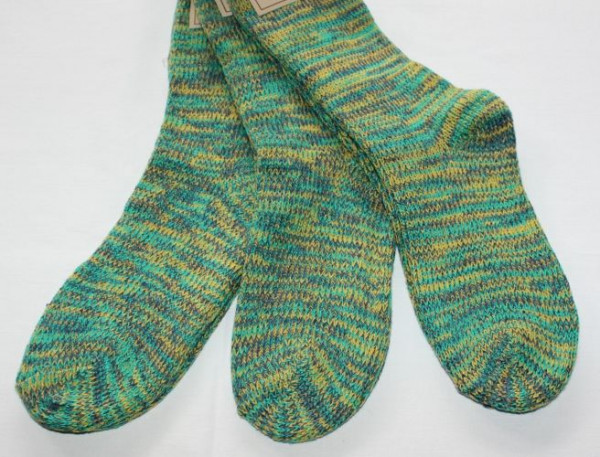 Alpaka Socken 3 Paar grün multicolore