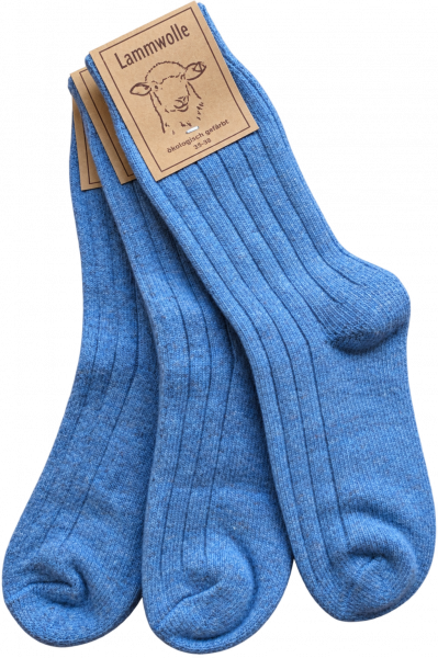 Lammwoll-Socken 3 Paar blau