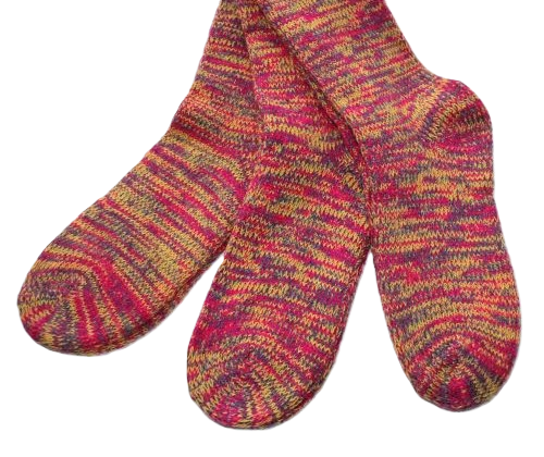Alpaka Socken 3 Paar pink rot multicolore