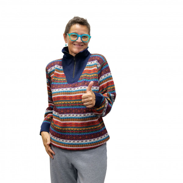 Alpaka Pullover Troyer Maxi