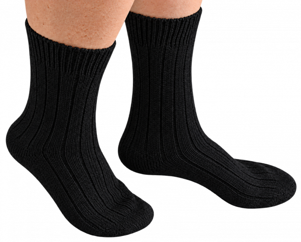 Lammwoll-Socken 1 Paar schwarz