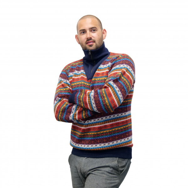 Alpaka Pullover Troyer Maxi